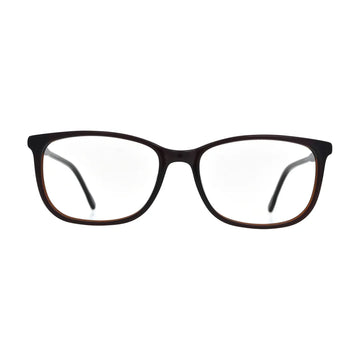 Black Rectangle Glasses with Brown Inner Rim for Women N065 – front view