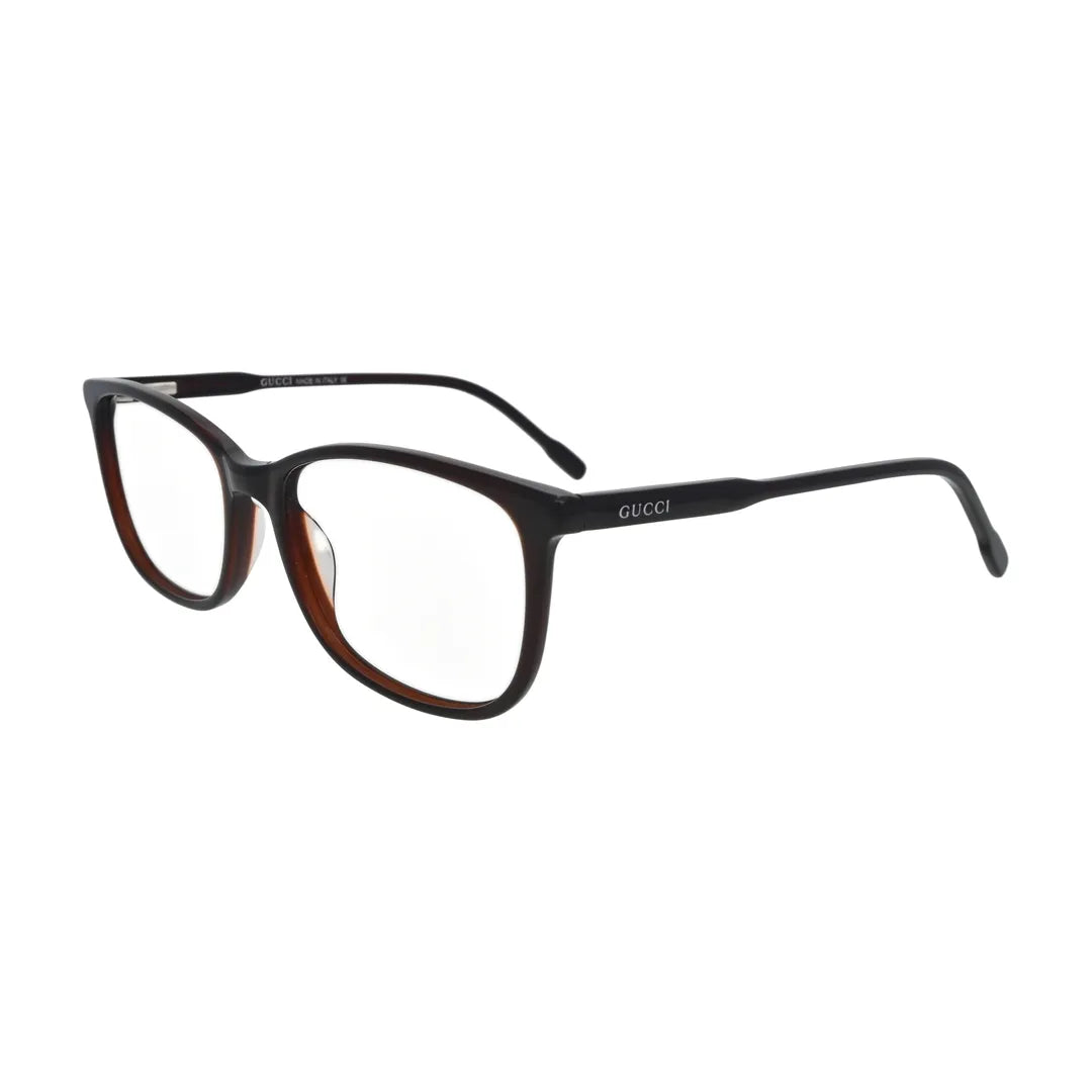Black Rectangle Glasses with Brown Inner Rim for Women N065 – angled side view