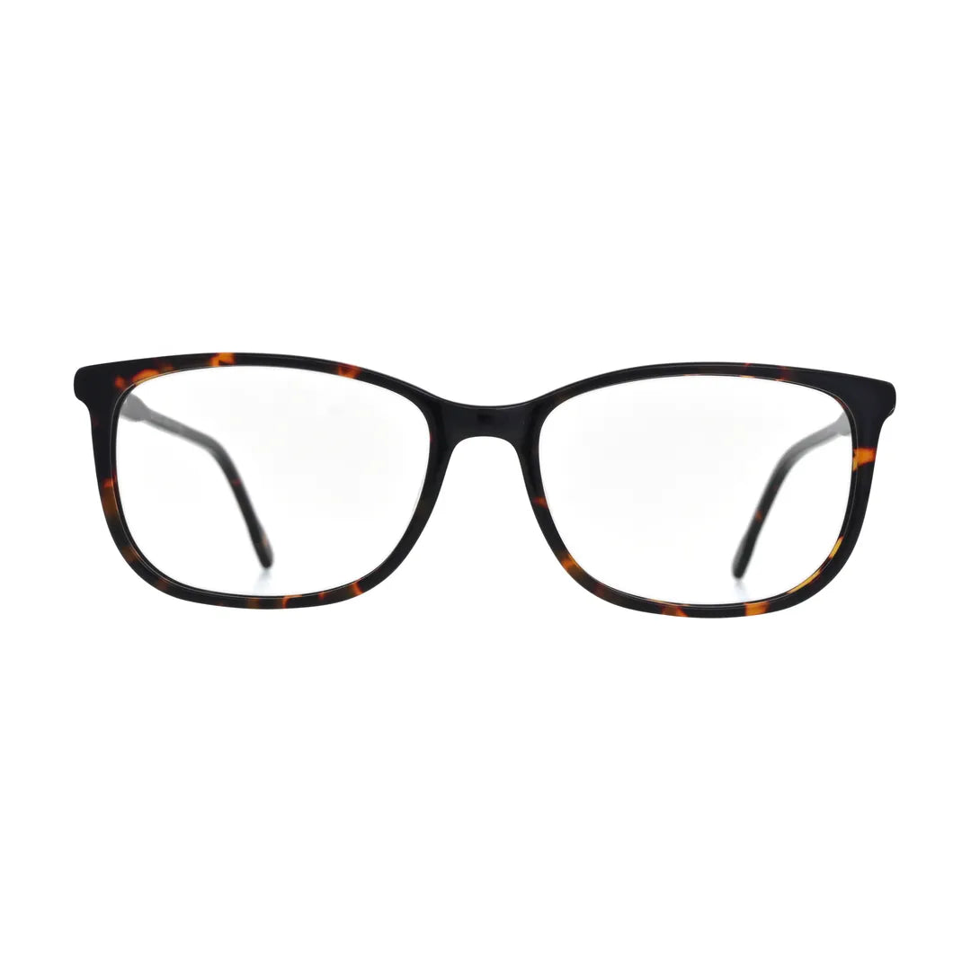 Dark Tortoise Rectangle Glasses for Women N066 – front view