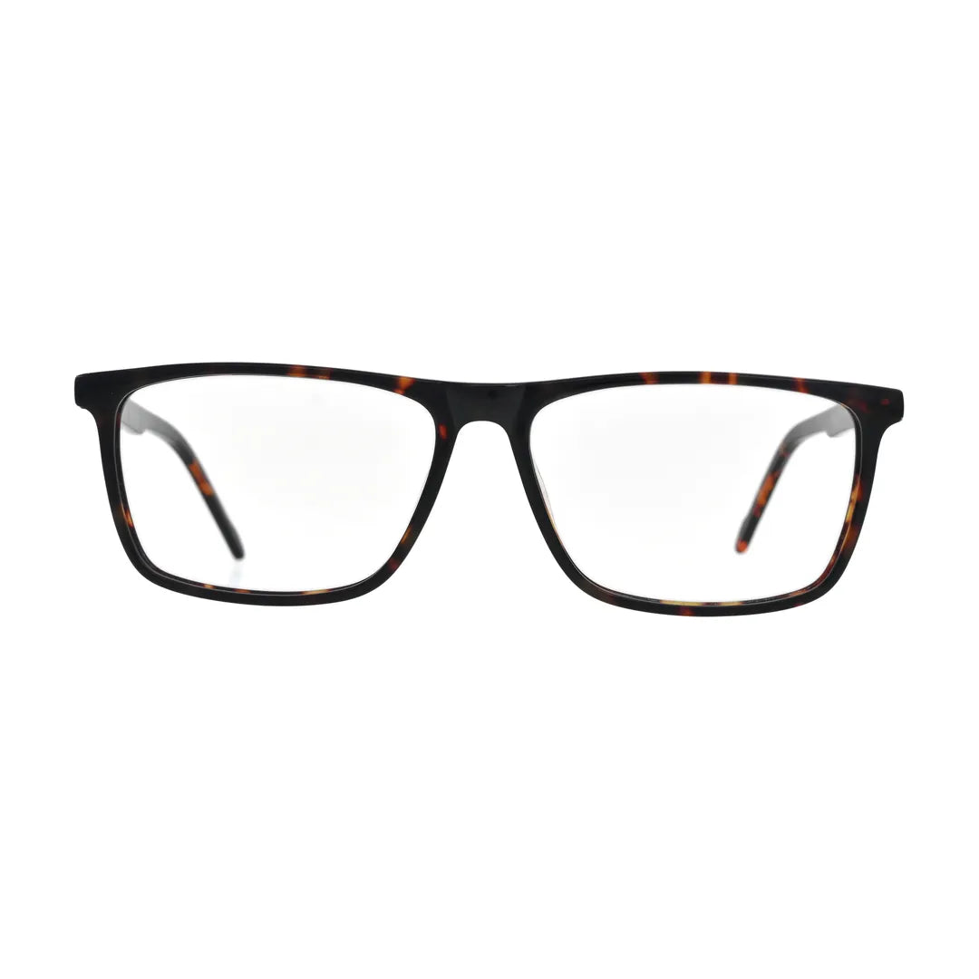 Havana Tortoise Straight-Top Rectangle Glasses for Women N067 – front view