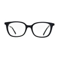 Black Square Glasses with Striped Metal Temples for Women N068 – front view
