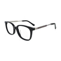 Black Square Glasses with Striped Metal Temples for Women N068 – angled side view