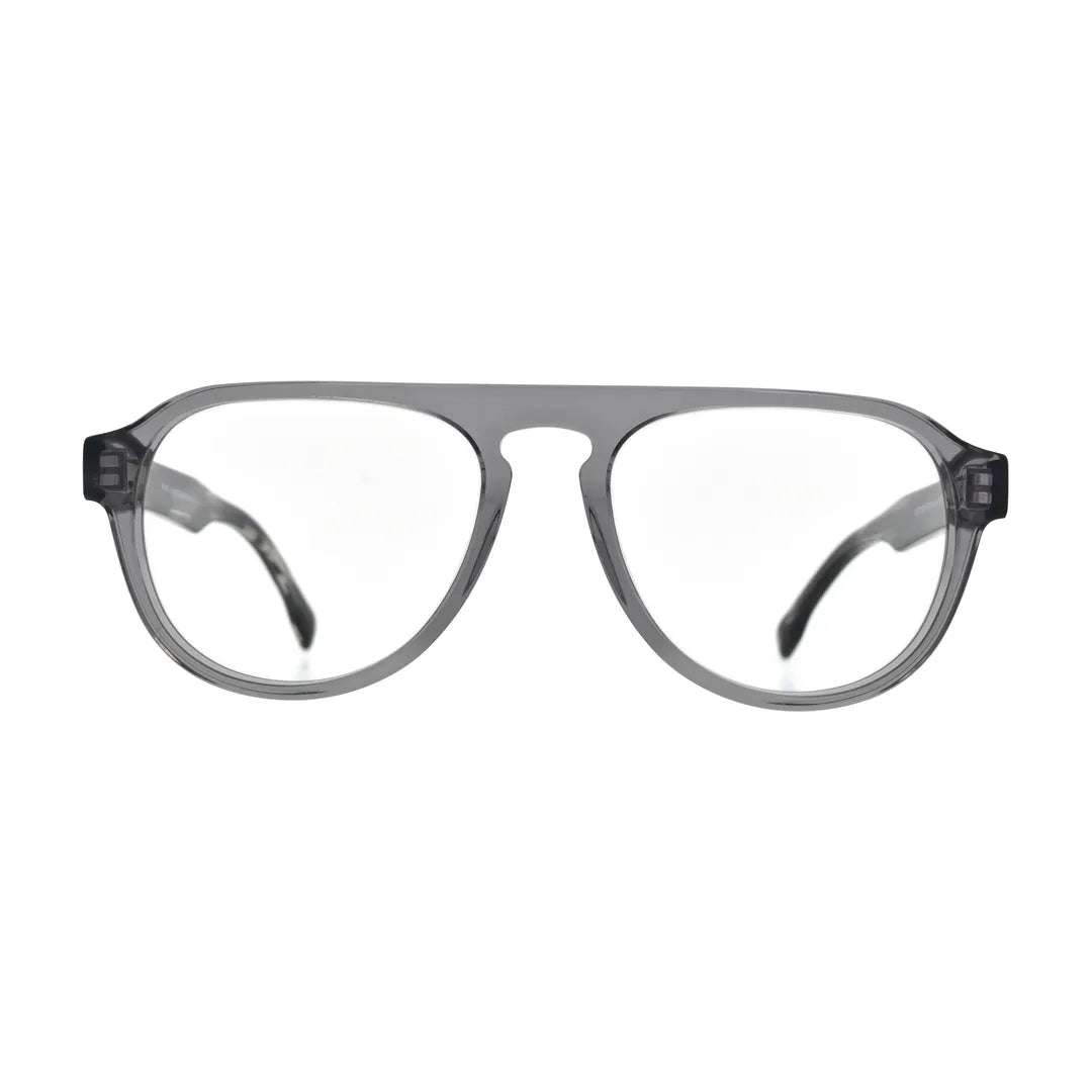 Crystal Grey Flat Bridge Aviator Glasses for Women N069 – front view