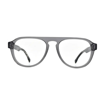 Crystal Grey Flat Bridge Aviator Glasses for Women N069 – front view