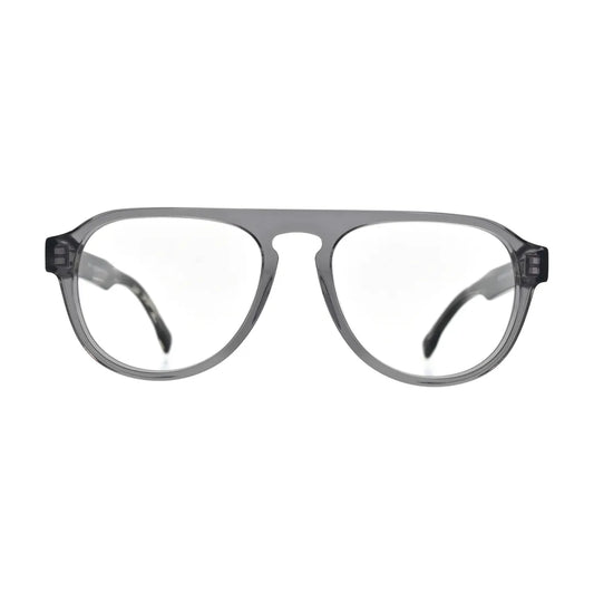 Crystal Grey Flat Bridge Aviator Glasses for Women N069 – front view
