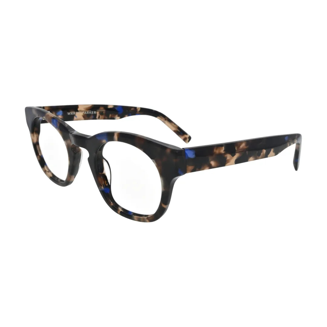 Blue Speckle Tortoise Keyhole Glasses for Women N070 – angled side view