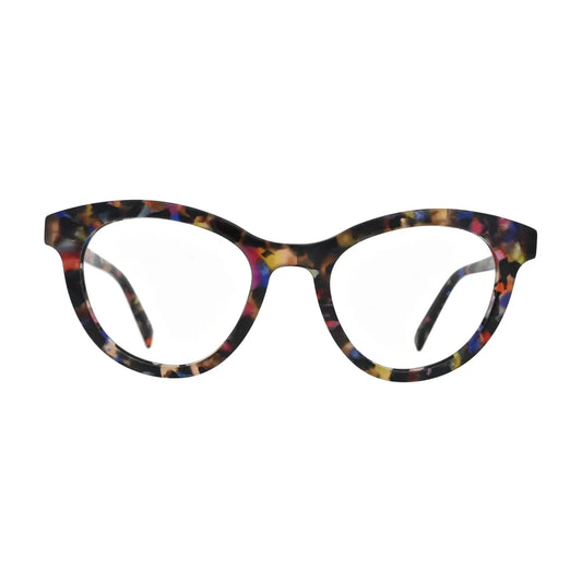 Rainbow Confetti Cat Eye Glasses for Women N072 – front view