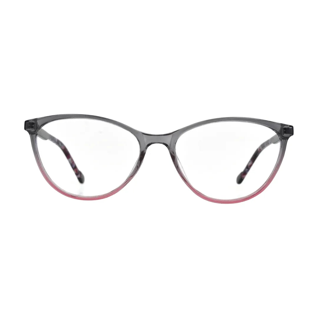 Grey to Pink Fade Cat Eye Glasses for Women N073 – front view