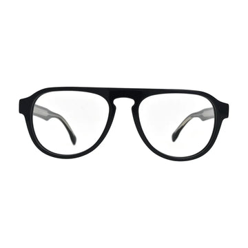 Matte Black Flat Bridge Aviator Glasses for Women N074 – front view