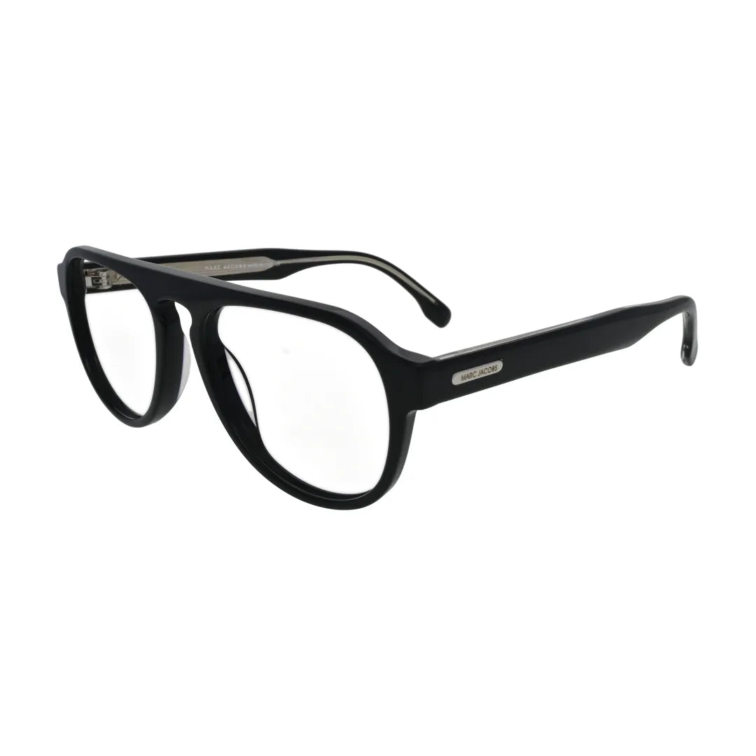 Matte Black Flat Bridge Aviator Glasses for Women N074 – angled side view