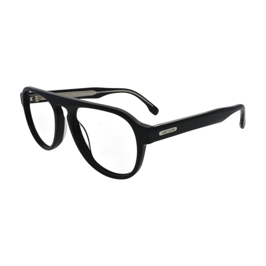 Matte Black Flat Bridge Aviator Glasses for Women N074 – angled side view