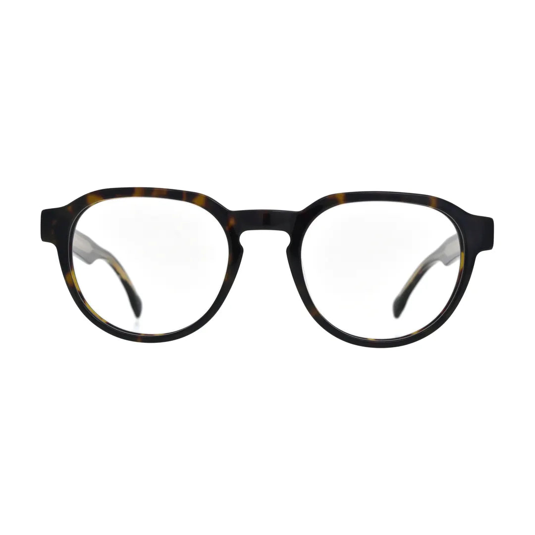 Dark Havana Panto Glasses for Women N075 – front view