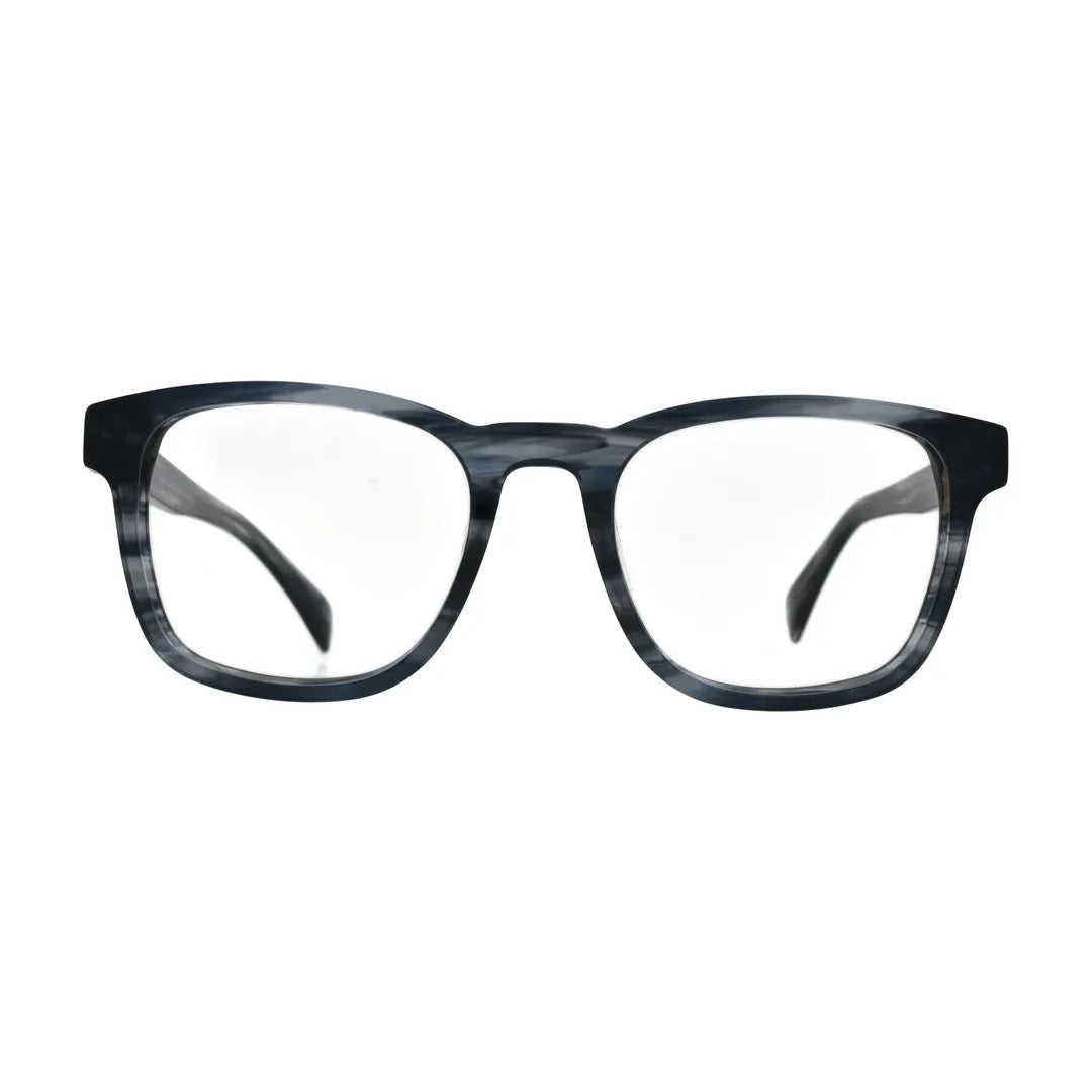 Blue Grey Horn Square Glasses for Women N076 – front view