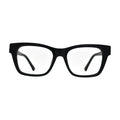 Black Square Glasses with Silver Key Pattern Hinges for Women N078 – front view
