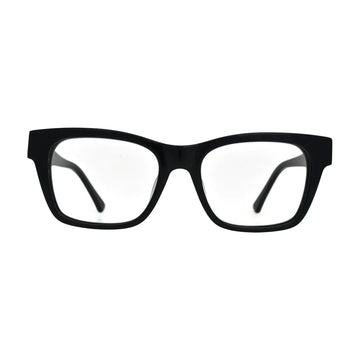 Black Square Glasses with Silver Key Pattern Hinges for Women N078 – front view