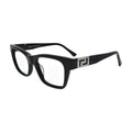 Black Square Glasses with Silver Key Pattern Hinges for Women N078 – angled side view