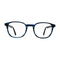 Blue Horn Round Glasses with Black Temples for Women N079 – front view