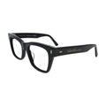 Black Square Glasses with Gold Rivets for Women N080 – angled side view