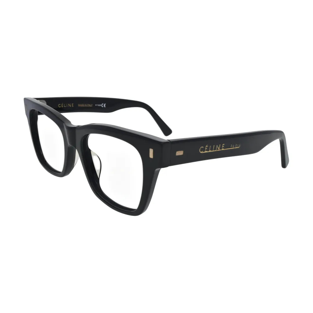 Black Square Glasses with Gold Rivets for Women N080 – angled side view