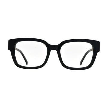 Black Square Glasses with Gold B Emblem Temples for Women N081 – front view
