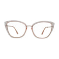 Blush Pink Crystal Cat Eye Glasses for Women N084 – front view