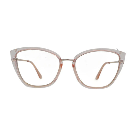 Blush Pink Crystal Cat Eye Glasses for Women N084 – front view