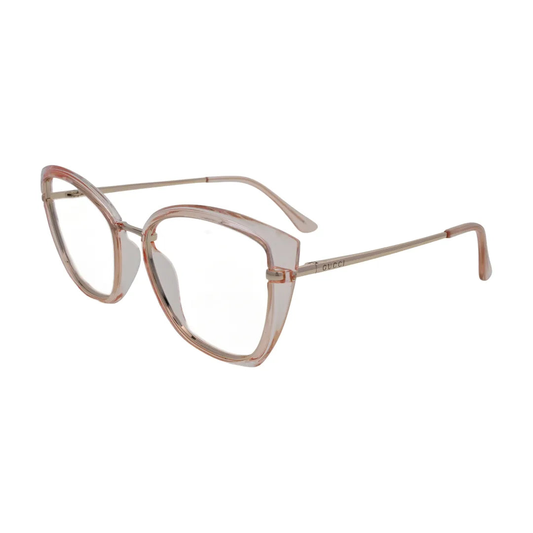 Blush Pink Crystal Cat Eye Glasses for Women N084 – angled side view
