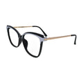Black Cat Eye Glasses with Lilac Brow for Women N085 – angled side view