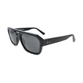 Ray-Ban Corrigan RB4397 black acetate square sunglass — angled side view showing thick temple construction and silver hinge hardware