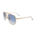 Ray-Ban RB3648 The Marshal gold metal sunglasses with blue gradient lenses side view