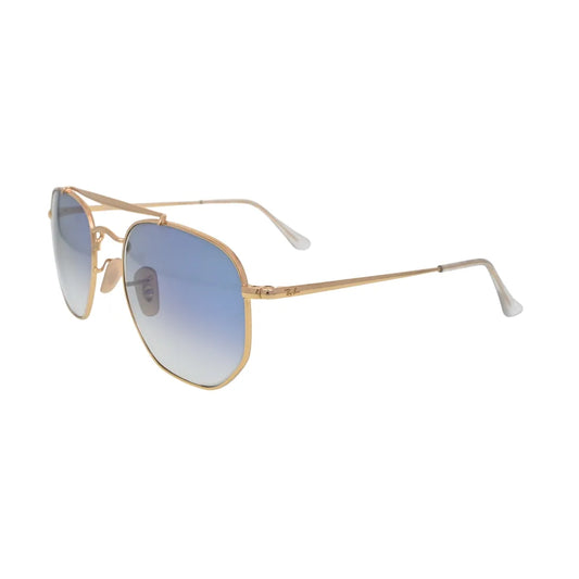 Ray-Ban RB3648 The Marshal gold metal sunglasses with blue gradient lenses side view