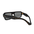 Ray-Ban Lukas RB4454 havana acetate rectangle sunglass — rear view showing full temple width, gold hinge hardware and dark grey crystal lenses