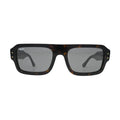 Ray-Ban Lukas RB4454 havana rectangle sunglasses dark grey — front view showing flat-top brow line, gold rivet details and tortoiseshell acetate frame