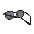 Ray-Ban RB4459D rear angled view — gloss black propionate square frame with wide flat temples and silver hinge detail