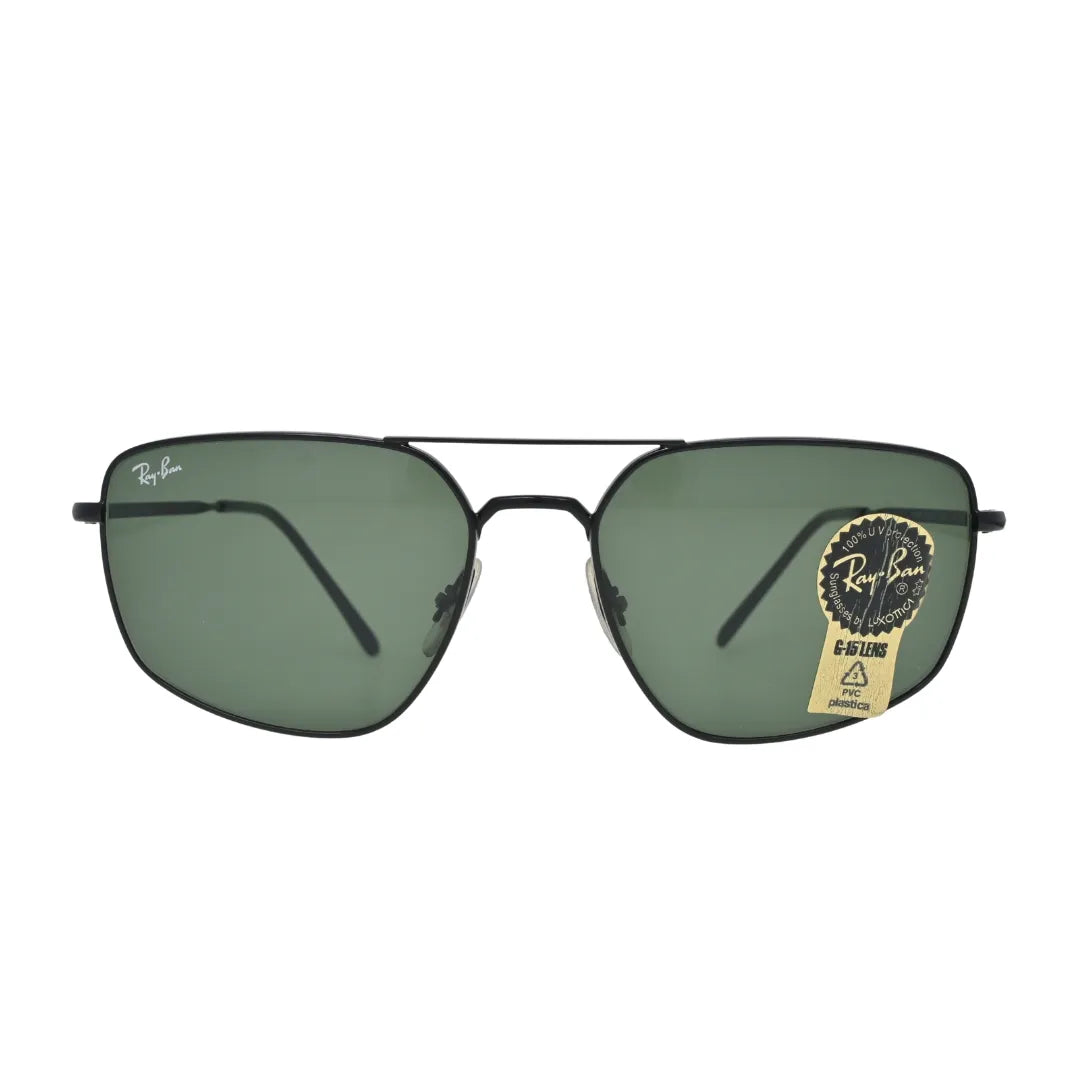 Front view of Ray-Ban RB3666 002/31 squared aviator sunglasses showing double bridge