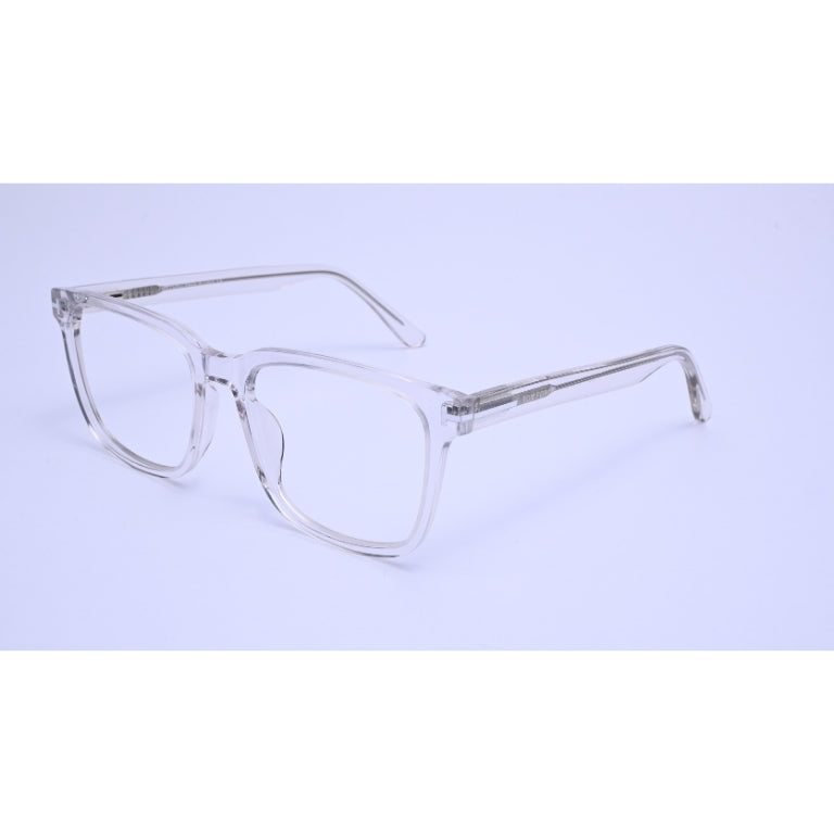 A bold square silhouette in a transparent finish—minimalist, modern, and made to stand out.