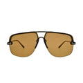 Front view of Tom Ford Hugo-02 TF1003 93E shiny light green navigator sunglasses with brown lenses.