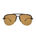 Front view of Tom Ford Terry-02 TF1004 51E mastic pilot sunglasses with brown lenses.