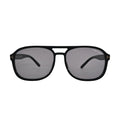 Front view of Tom Ford Rosco TF1022 01A shiny black square sunglasses with dark grey lenses.