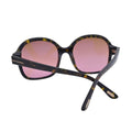 Tom Ford Hanley TF1034 52F rear view showing tortoiseshell havana temples, gold temple tip plaques, and warm pink gradient lenses
