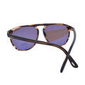 Tom Ford Jasper-02 FT0835 56E havana aviator sunglasses folded side angle with rose brown lenses