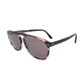 Three-quarter angle of Tom Ford FT0835 56E designer aviator sunglasses in havana acetate