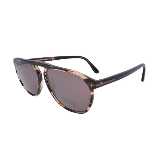 Three-quarter angle of Tom Ford FT0835 56E designer aviator sunglasses in havana acetate
