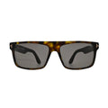 Front angle view of Tom Ford Philippe-02 TF999 52A dark Havana square sunglasses with smoke lenses