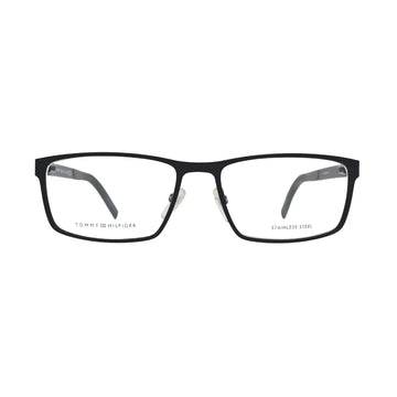 Tommy Hilfiger TH1593 Black Rectangular Eyeglasses front view