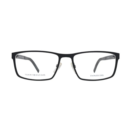 Tommy Hilfiger TH1593 Black Rectangular Eyeglasses front view