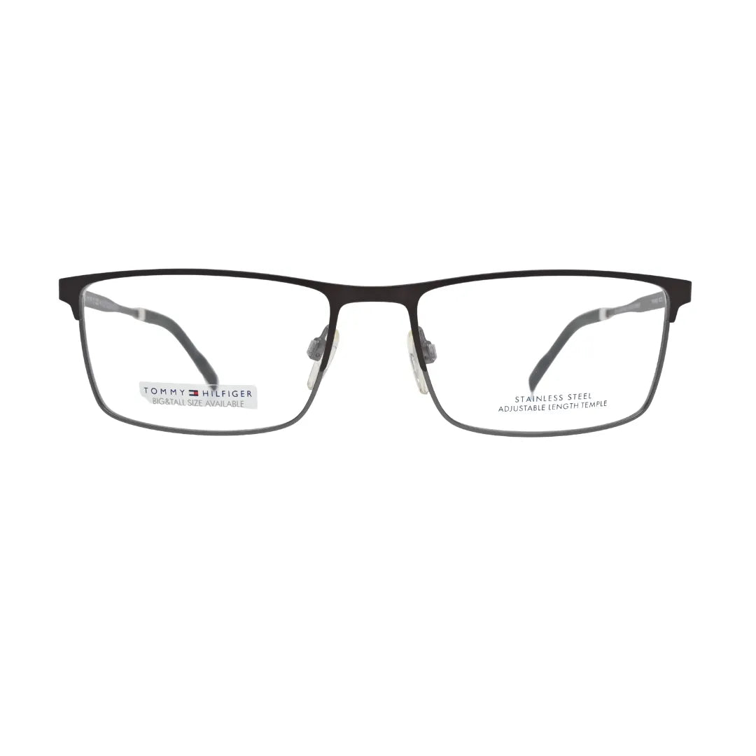 Tommy Hilfiger TH1843 Brown Rectangular Eyeglasses front view
