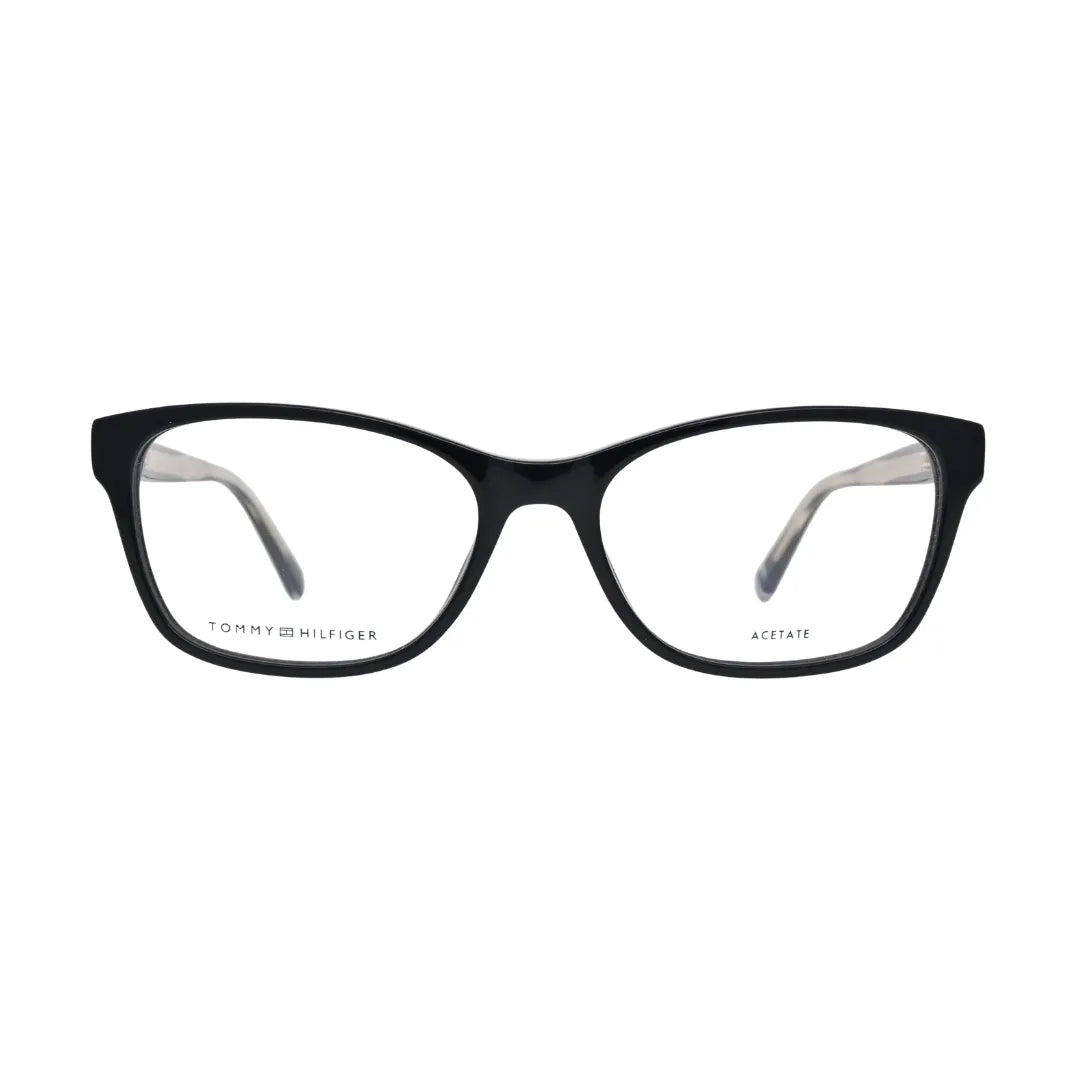 Tommy Hilfiger TH2008 Black Rectangular Eyeglasses front view