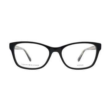 Tommy Hilfiger TH2008 Black Rectangular Eyeglasses front view