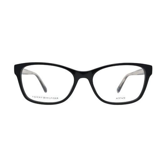 Tommy Hilfiger TH2008 Black Rectangular Eyeglasses front view